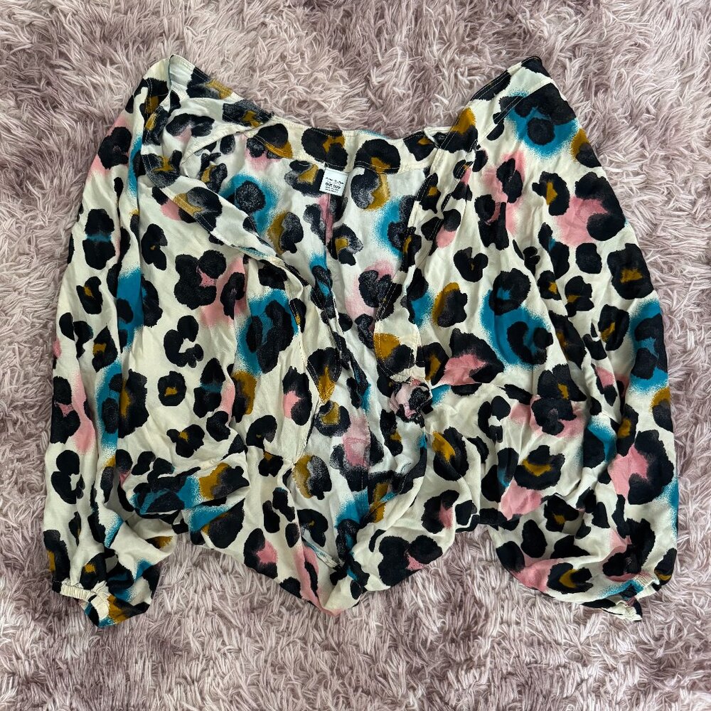 Blue & Pink Pastel Leopard Print Shawl